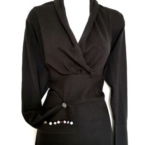 NWT Robert Kitchen black sweater top sz XL